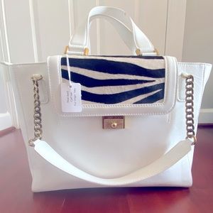 White Jimmy Choo bag with gold hardware